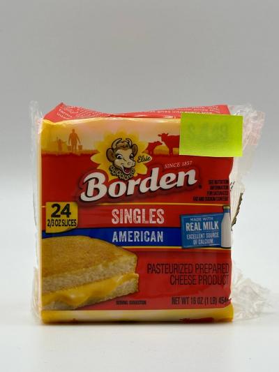 BORDEN Singles American Cheese  454g (24 slices)