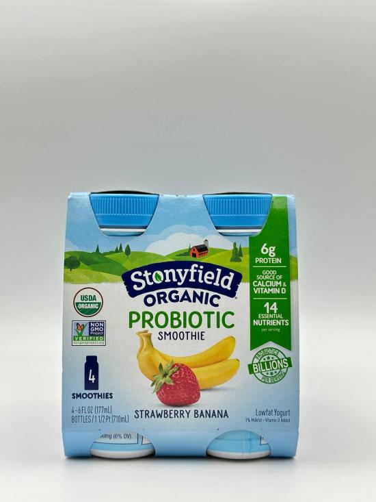 STONYFIELD Organic Probiotic Smoothie Strawberry Banana 710ml