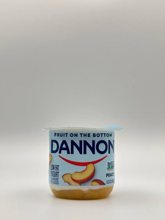 Dannon peach lowfat yogurt 5.3 OZ