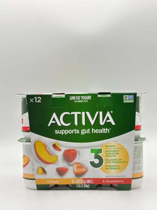 ACTIVIA Supports Gut Health  with Peach and Strawberry