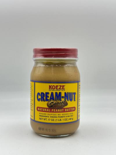 KOEZE CREAM-NUT NATURAL PEANUT BUTTER 481G