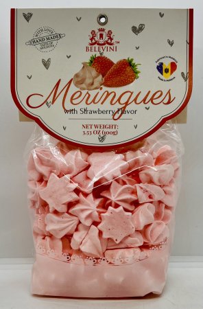 Meringues w. Strawberry Flavor 100g.