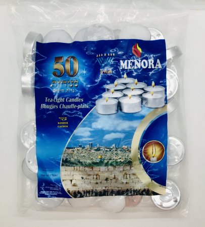 Menora Tea-Light Candles Bougies Chauffe-plats 50pcs
