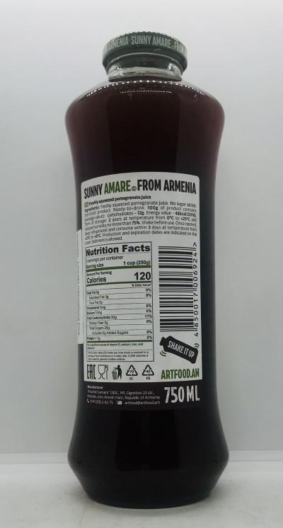 Sunny Amare Pomegranate Juice 750mL.