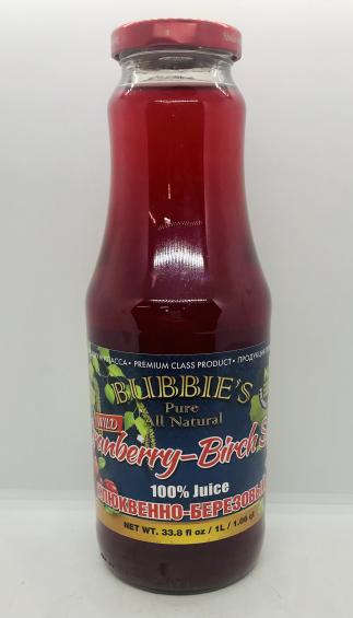 Bubbie's Wild Cranberry-Birch Sap 1L.