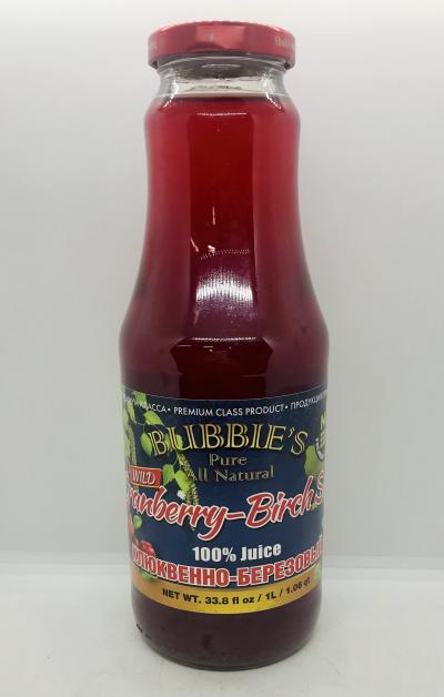 Bubbie's Wild Cranberry-Birch Sap 1L.