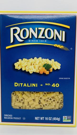 Ronzoni Ditalini no. 40 Macaroni (454g.)