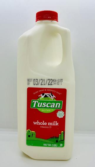 Tuscan Whole Milk vitamin D, Half gallon