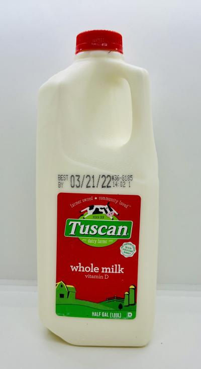 Tuscan Whole Milk vitamin D, Half gallon