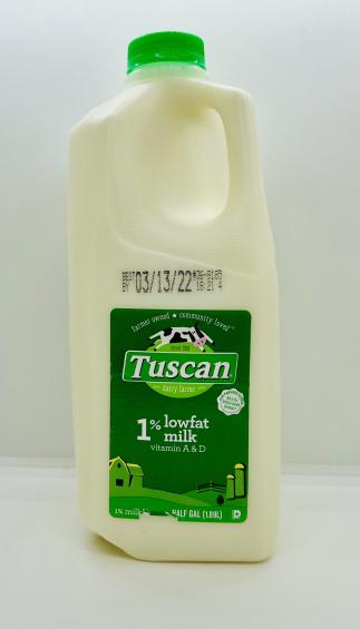 Tuscan 1% lowfat Milk w. vitamin A & D Half gallon