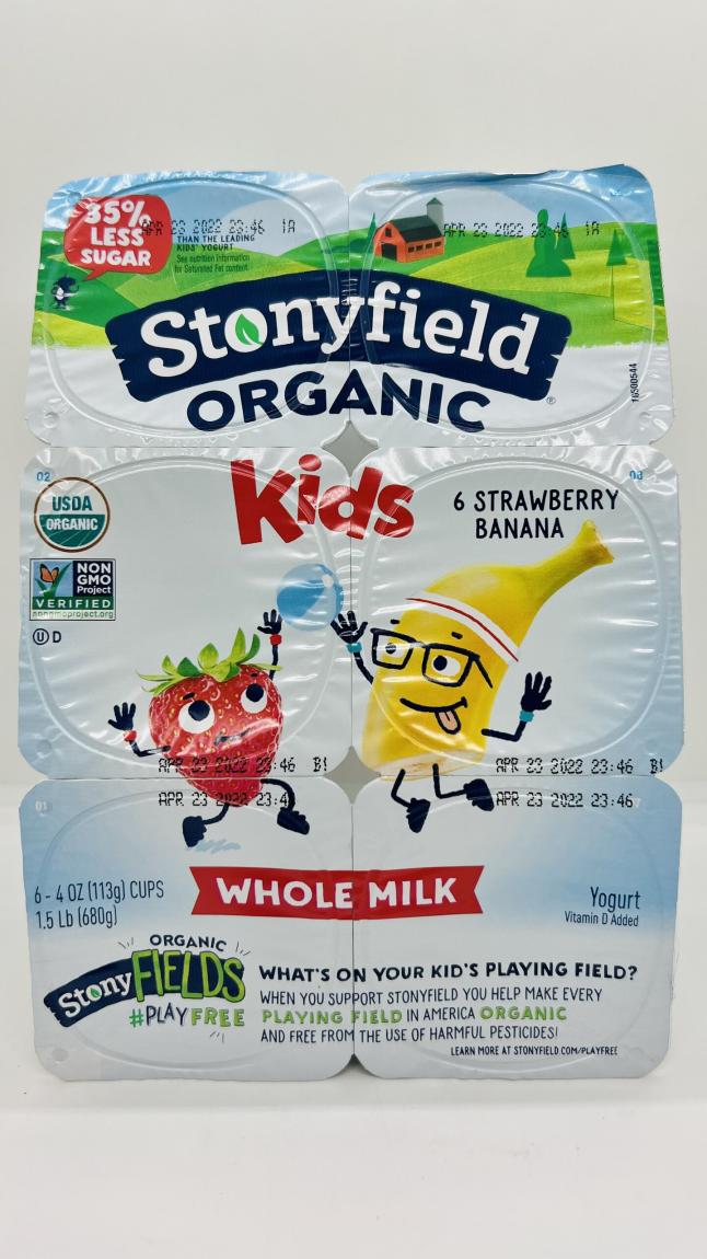 Stonyfield organic yo baby 6m.+ Yogurt straw/banana