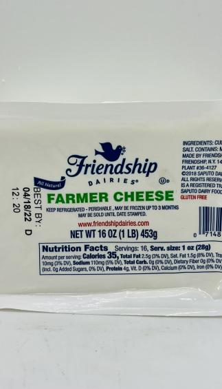 Friendship Farmer cheese1Lb (453g.)