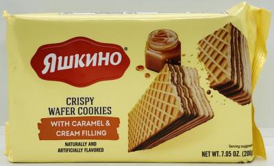 Crispy Wafer Cookies with Caramel & Cream Filling 200g