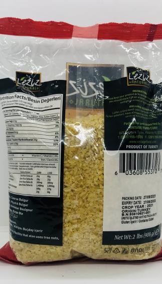 Leziz Coarse bulgur 2 lbs (908g.)