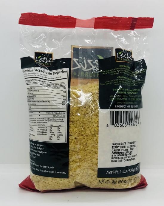 Leziz Coarse bulgur 2 lbs (908g.)