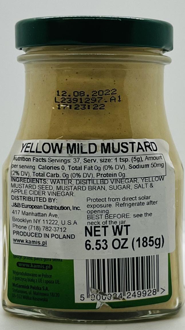 Kamis Yellow Mild Mustard 185g