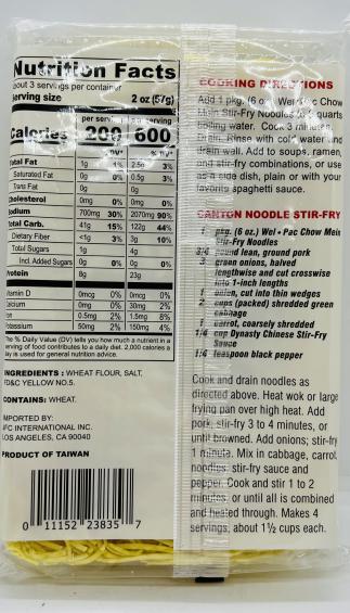 Wel-Pac stir-fry noodles 170g.