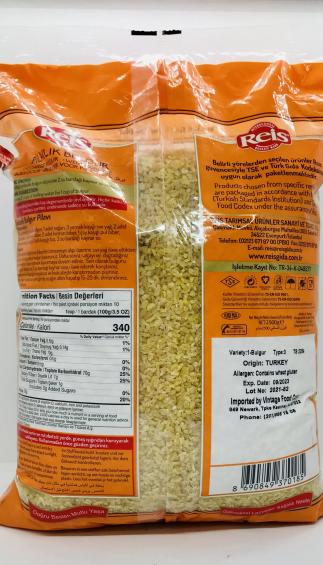 Reis Pilavlik bulgur 2.5kg.