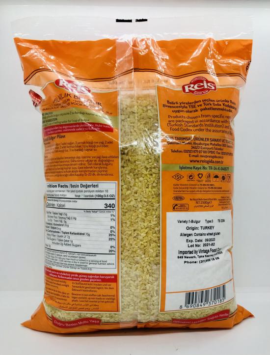 Reis Pilavlik bulgur 2.5kg.