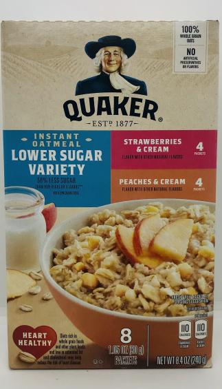 Quaker straw & cream/peaches & cream 240g.