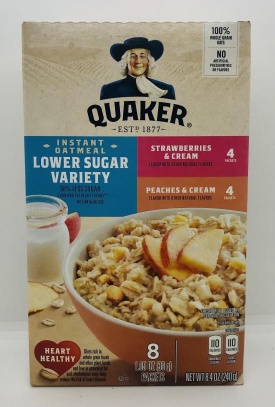 Quaker straw & cream/peaches & cream 240g.