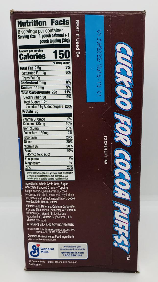 Cocoa Puffs Oatmeal 238G