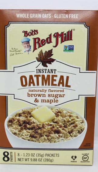 Bob's Red Mill brown sugar & maple oatmeal 280g.