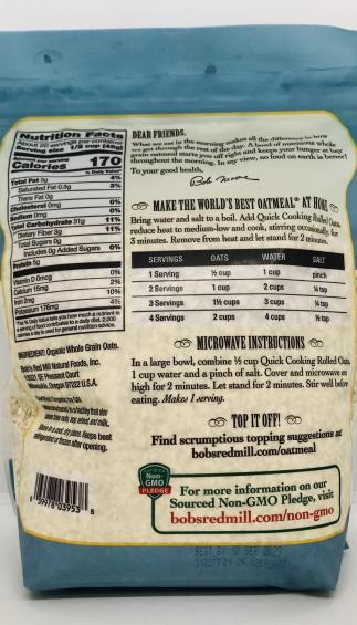 Bob's Red Mill Rolled Oats 907g.