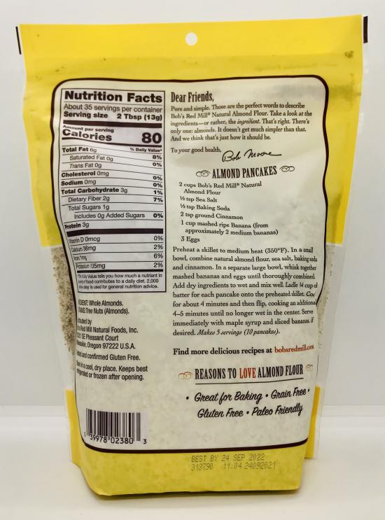 Bob's Red Mill Natural Almond flour 453g.