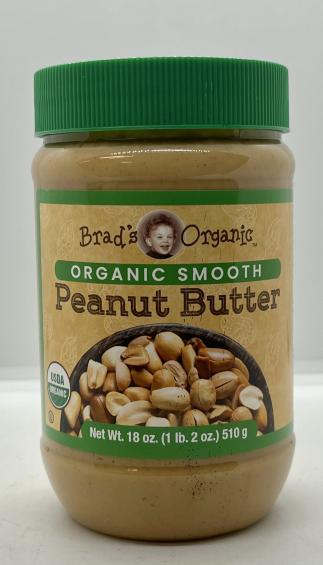 Brad's Organic Smooth Peanut Butter 510g