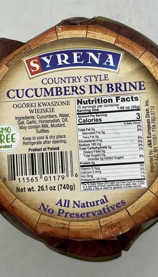 Syrena Cucumbers 740g.