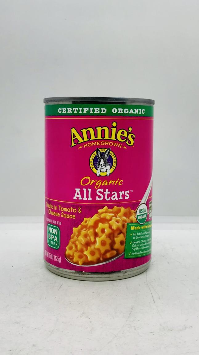 Annie's Organic All Stars Pasta in Tomato & Cheese Sauce 425g