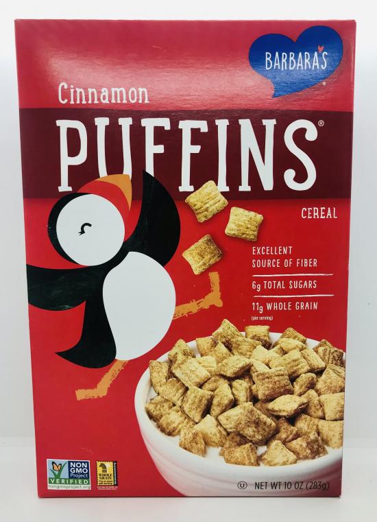 Barbara's Cinnamon puffins cereal 283g.