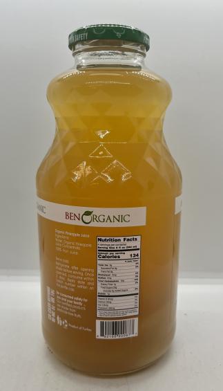 Ben Organic Pineapple Fruit Juice 946ml