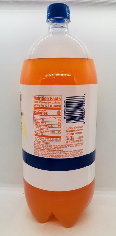 Sunkist orange zero sugar 2L.