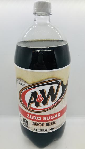 A & W Zero Sugar Root beer 2L.