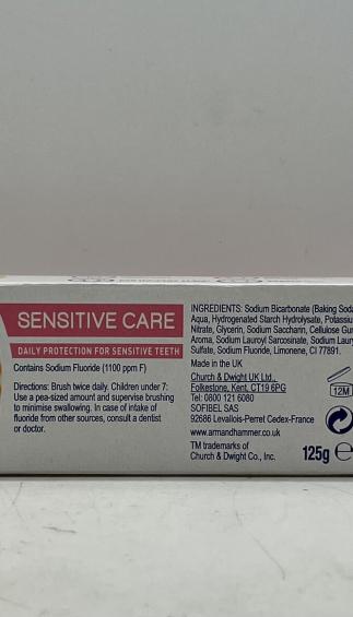 Arm & Hammer Sensitive Care Toothpaste 125g