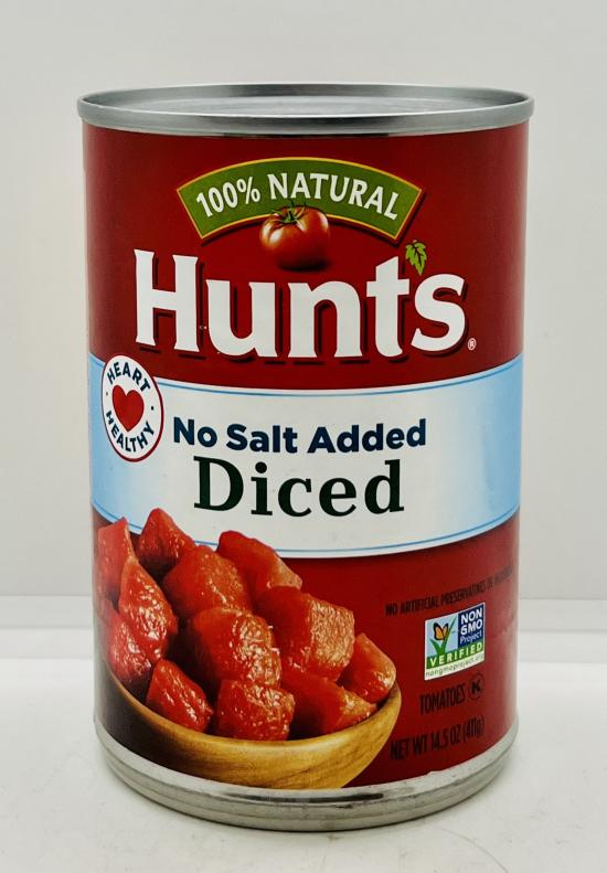 Hunts No Salt Added Diced 411g.