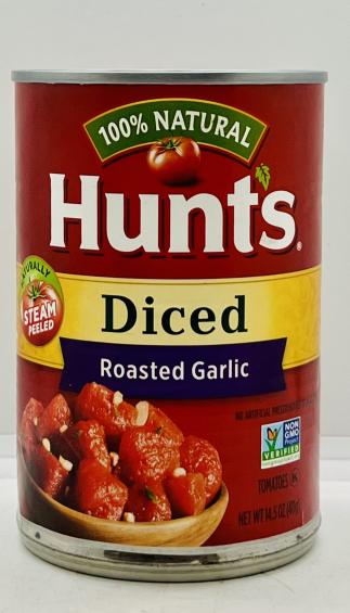 Hunts Diced Roasted Garlic 411g.