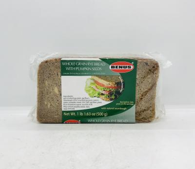 Benus Whole Grain Rye Bread with Pumpkin Seeds 500g