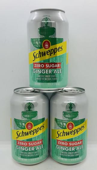 Schweppes Ginger Ale Zero 355mL. (12pack in box)