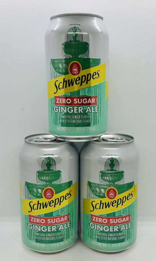 Schweppes Ginger Ale Zero 355mL. (12pack in box)