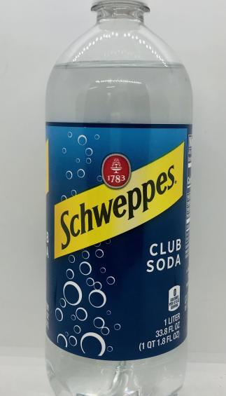 Schweppes club soda 1L.