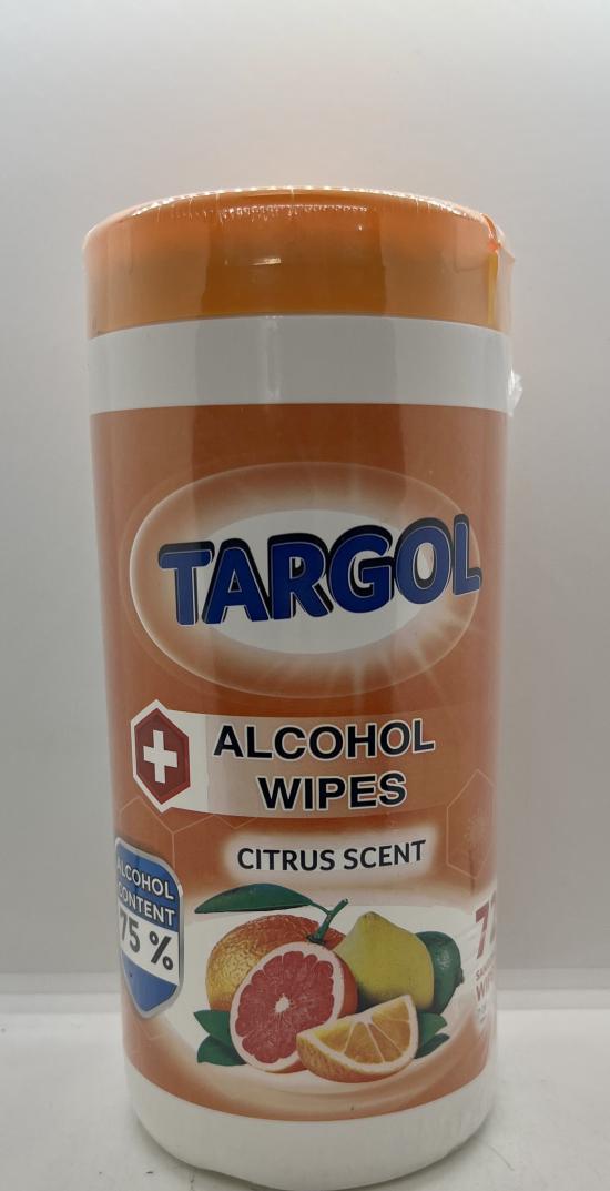 Targol Alcohol Wipes Citrus Scent 72 Sanitizing Wipes