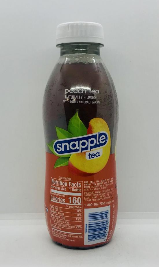 Snapple peach tea 473mL.