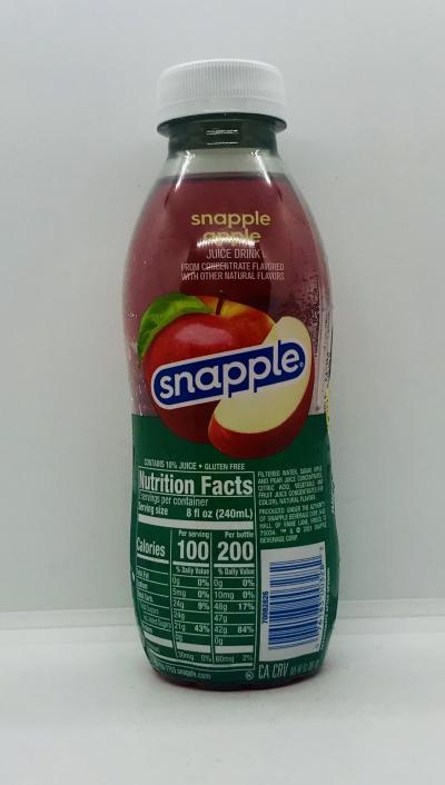 Snapple apple juice 473mL.