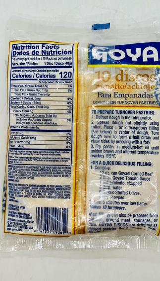 Goya Empanadas Discos 397g.