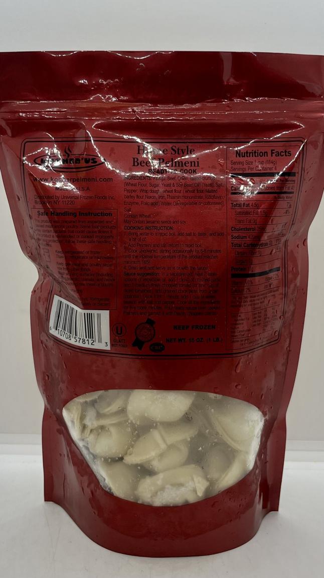 Kosher's Home Style Pelmeni Beef Ready to Cook 1lb