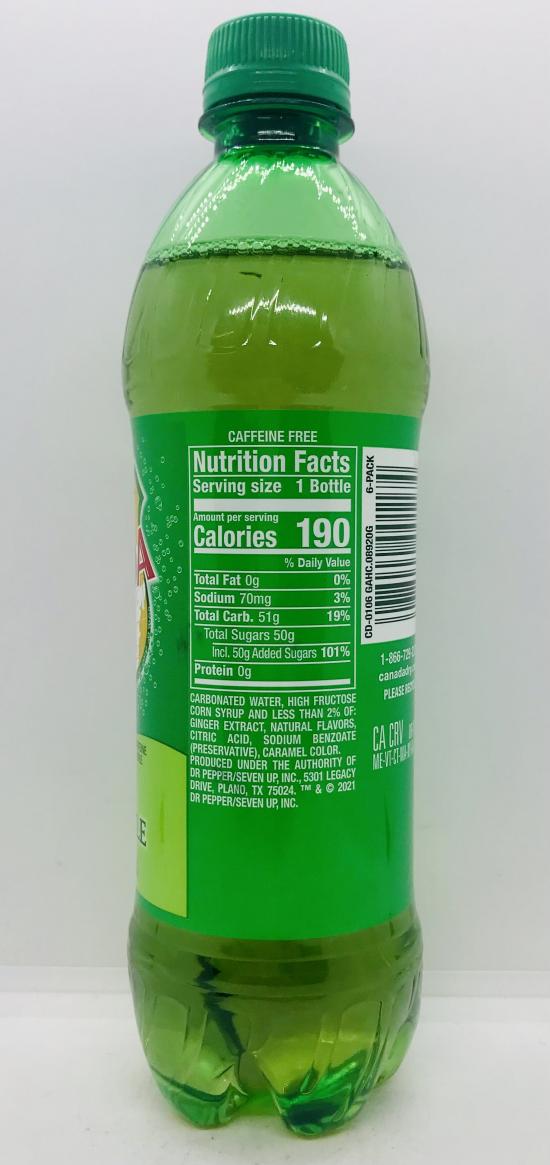 Canada Dry Ginger Ale 500mL.