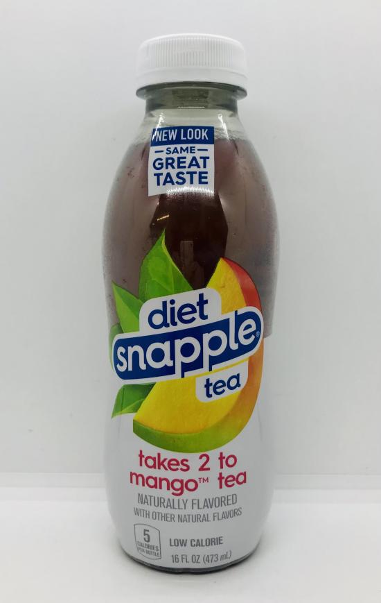 Snapple diet mango tea 473mL.